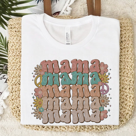 Boho Mama Mama Faux Embroidery DTF Transfer