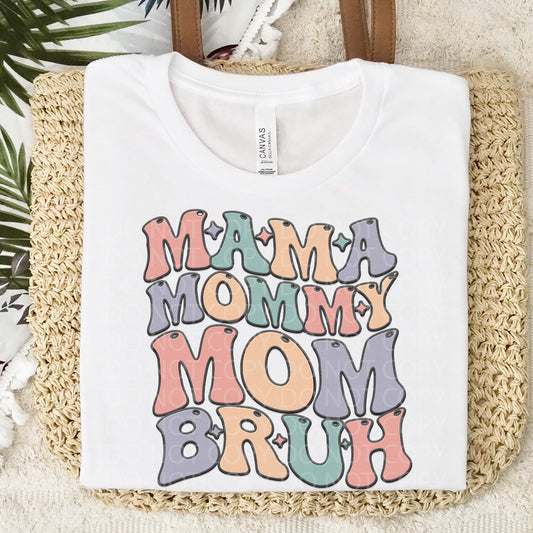 Mama to Bruh Faux Embroidery DTF Transfer