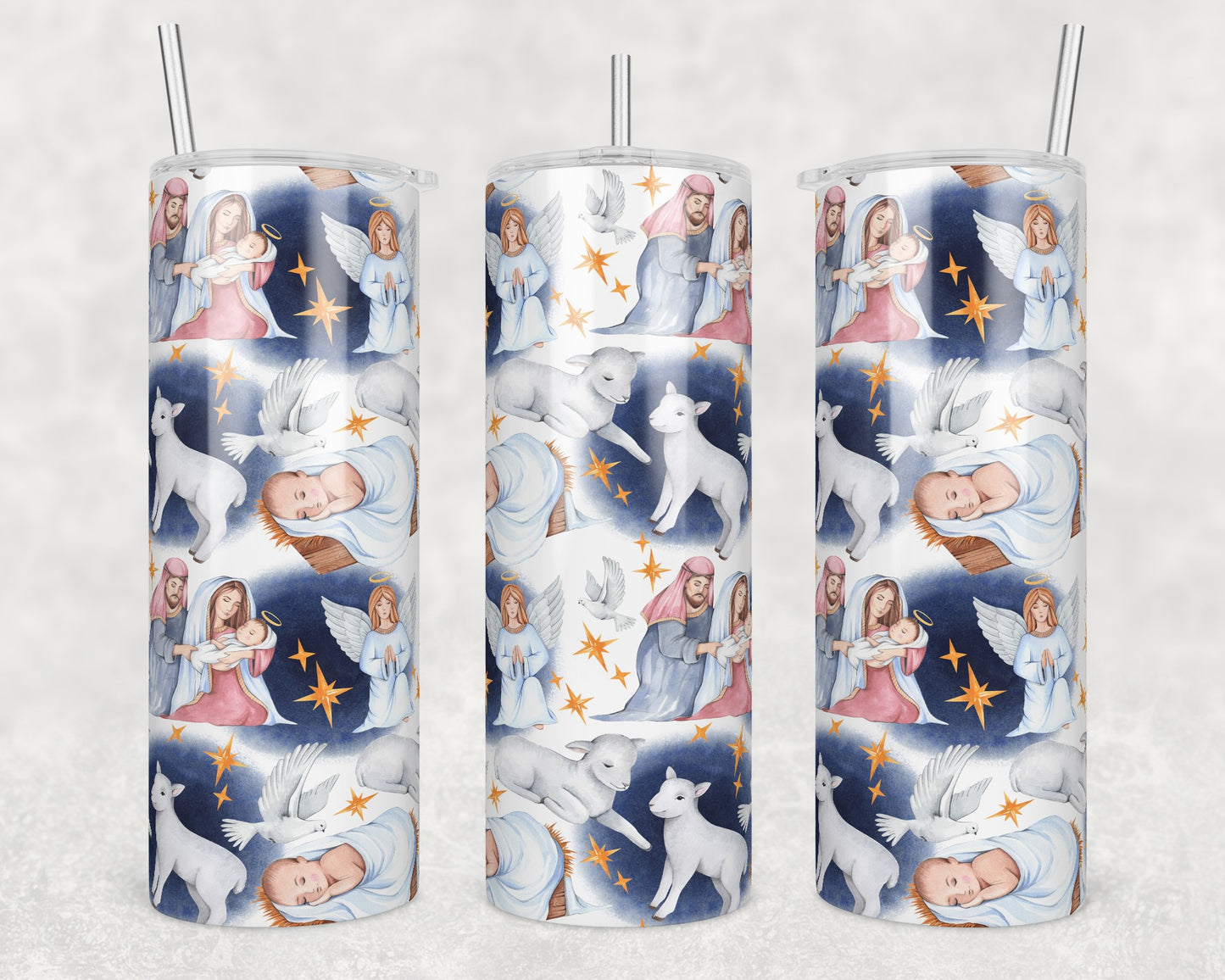 Nativity Scene Sublimation Transfer Tumbler Wrap 20oz (read description)