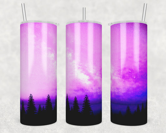 Night Forest Sky Sublimation Transfer Tumbler Wrap 20oz (read description)