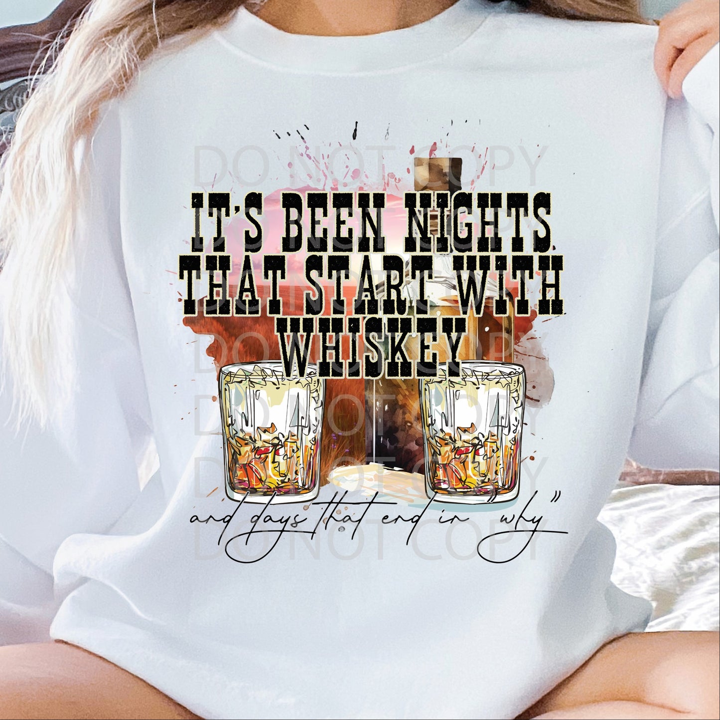 Nights With Whiskey DTF Transfer