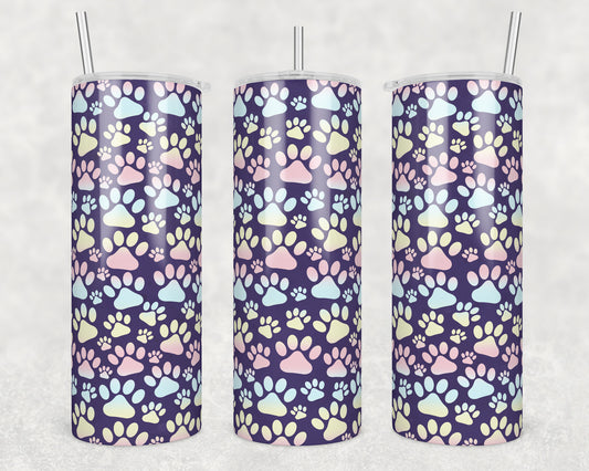 Pastel Paws Sublimation Transfer Tumbler Wrap 20oz (read description)