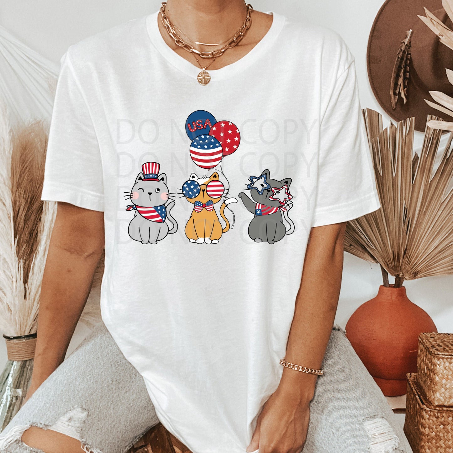 Patriotic Cats DTF & Sublimation Transfer