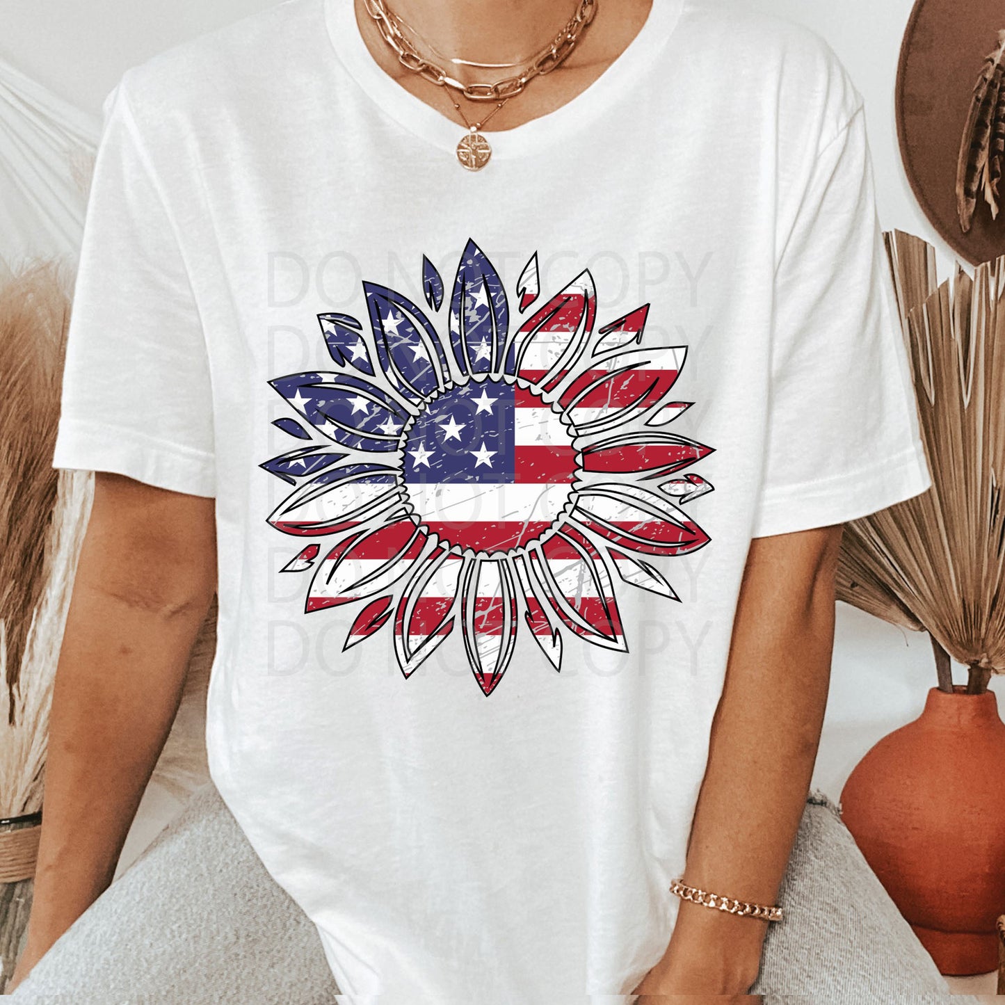 Patriotic Sunflower DTF & Sublimation Transfer