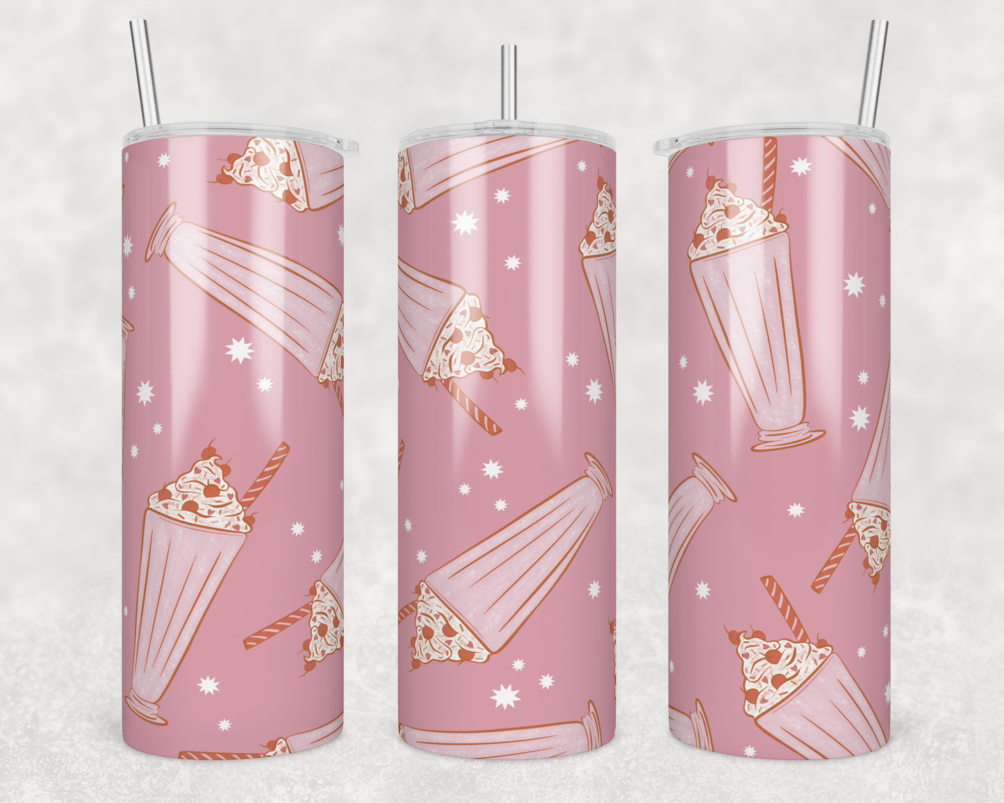 Pink Milkshakes Sublimation Transfer Tumbler Wrap 20oz (read description)