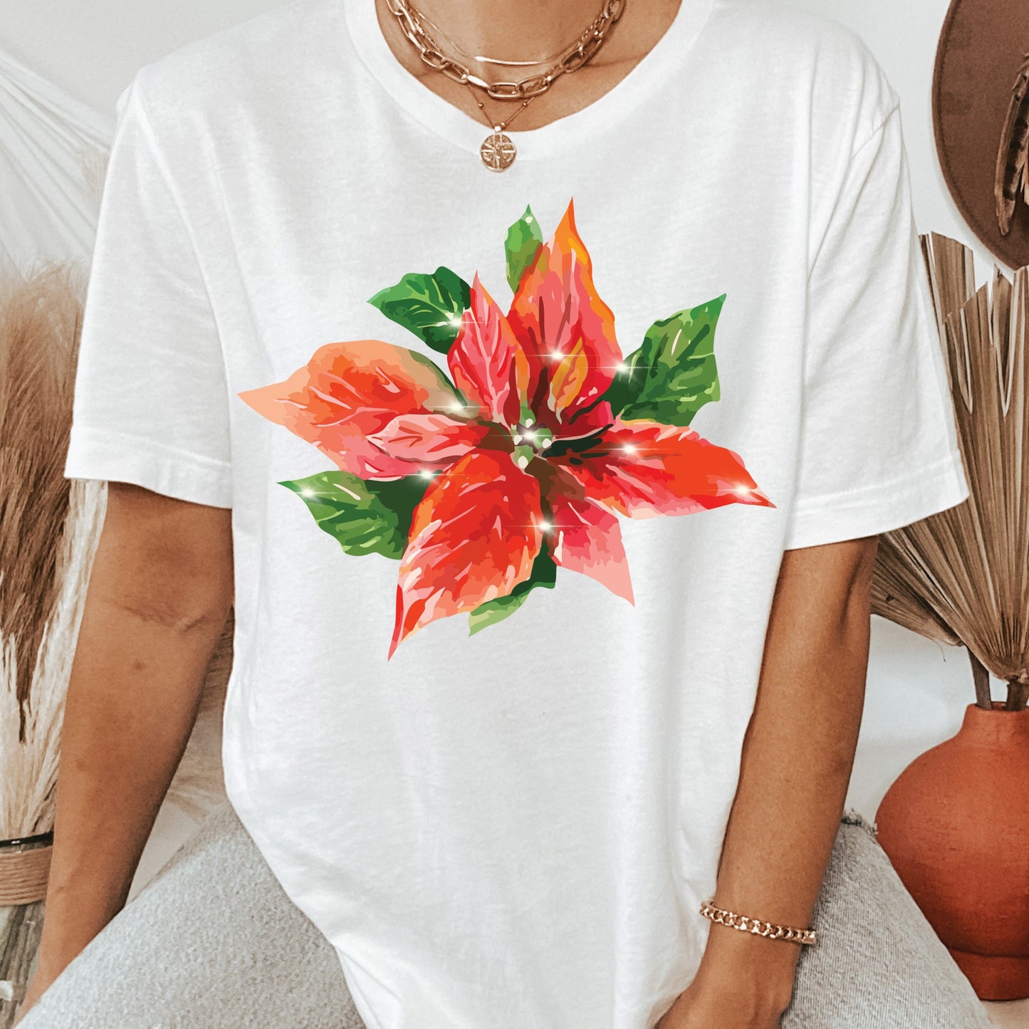 Poinsettia Sublimation Transfer (read description)