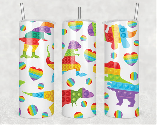 Pop Dinos Sublimation Transfer Tumbler Wrap 20oz (read description)