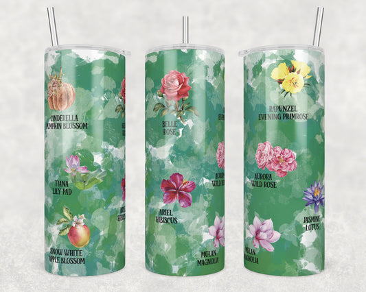 Princess Flowers Transfer Tumbler Wrap 20oz (read description)