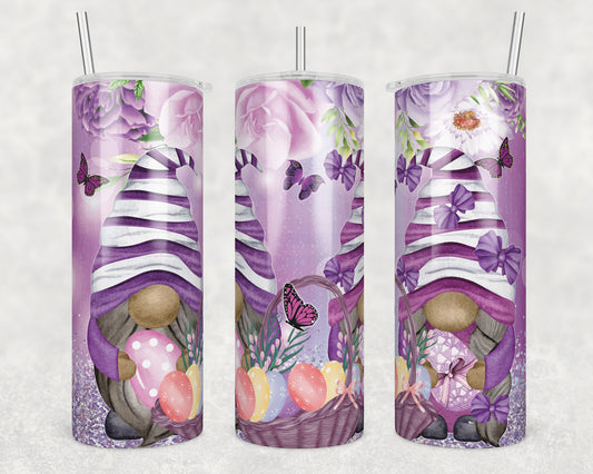 Purple Easter Gnomes Sublimation Transfer Tumbler Wrap 20oz (read description)