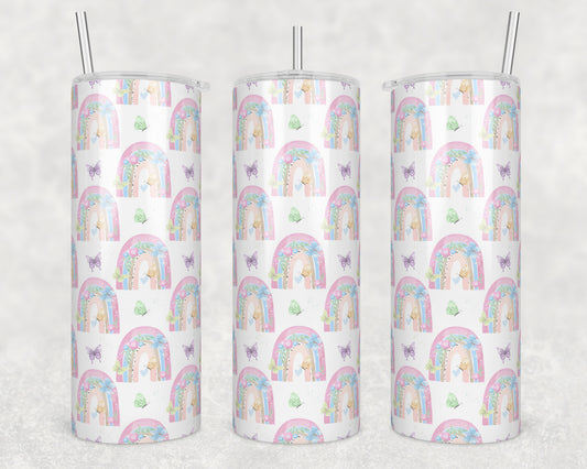 Rainbow Butterflies Sublimation Transfer Tumbler Wrap 20oz (read description)