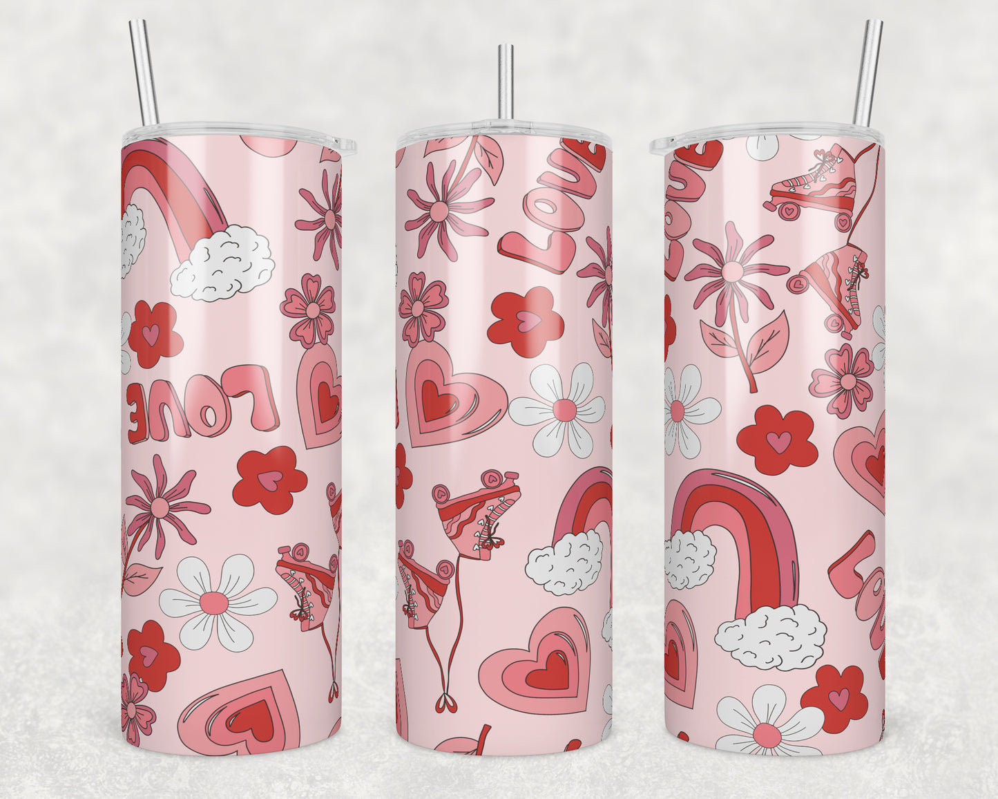 Retro All the Pink Things Sublimation Transfer Tumbler Wrap 20oz (read description)