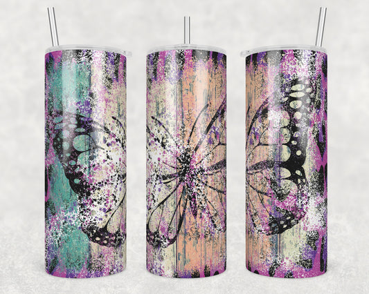 Rustic Butterfly Sublimation Transfer Tumbler Wrap 20oz (read description)