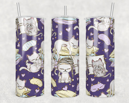 Sleepy Cats Sublimation Transfer Tumbler Wrap 20oz (read description)