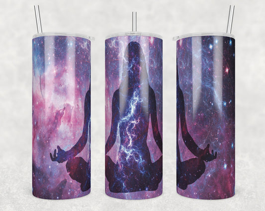 Space Yoga Sublimation Transfer Tumbler Wrap 20oz (read description)