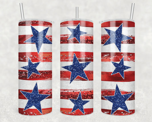 Stars & Stripes Sublimation Transfer Tumbler Wrap 20oz (read description)