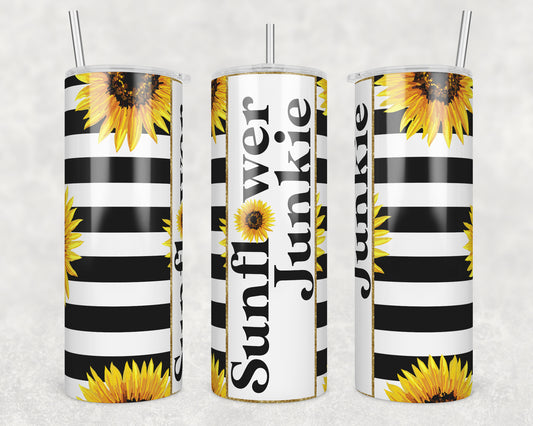 Sunflower Junkie Sublimation Transfer Tumbler Wrap 20oz (read description)