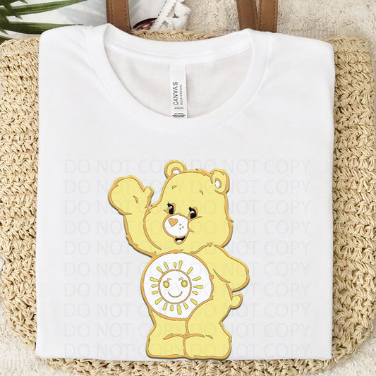 Sunshine Bear Faux Embroidery DTF Transfer