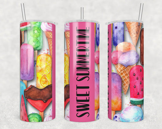 Sweet Summertime Sublimation Transfer Tumbler Wrap 20oz (read description)