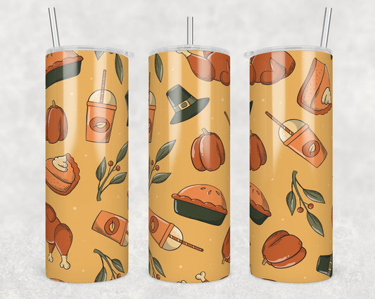 Thanksgiving Snacks Sublimation Transfer Tumbler Wrap 20oz (read description)