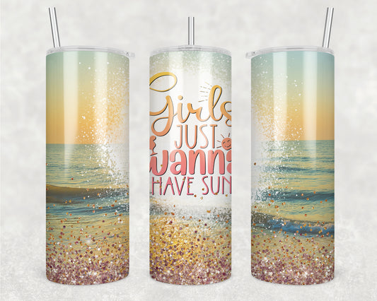 Wanna Have Sun Sublimation Transfer Tumbler Wrap 20oz (read description)