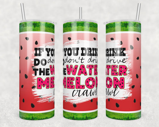 Watermelon Crawl Sublimation Transfer Tumbler Wrap 20oz (read description)