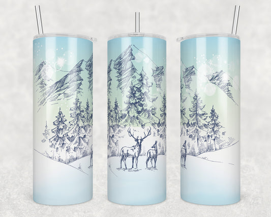 Winter Wonderland Sublimation Transfer Tumbler Wrap 20oz (read description)