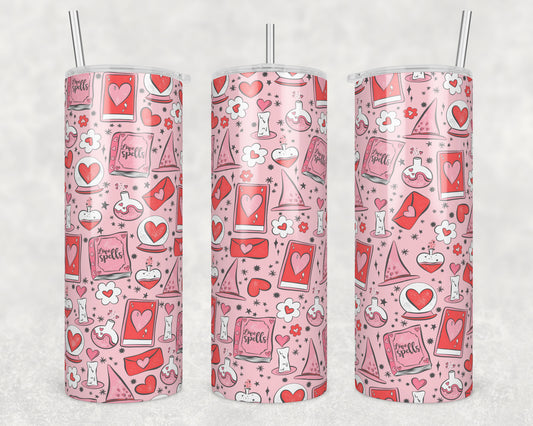 Witchy Love Sublimation Transfer Tumbler Wrap 20oz (read description)