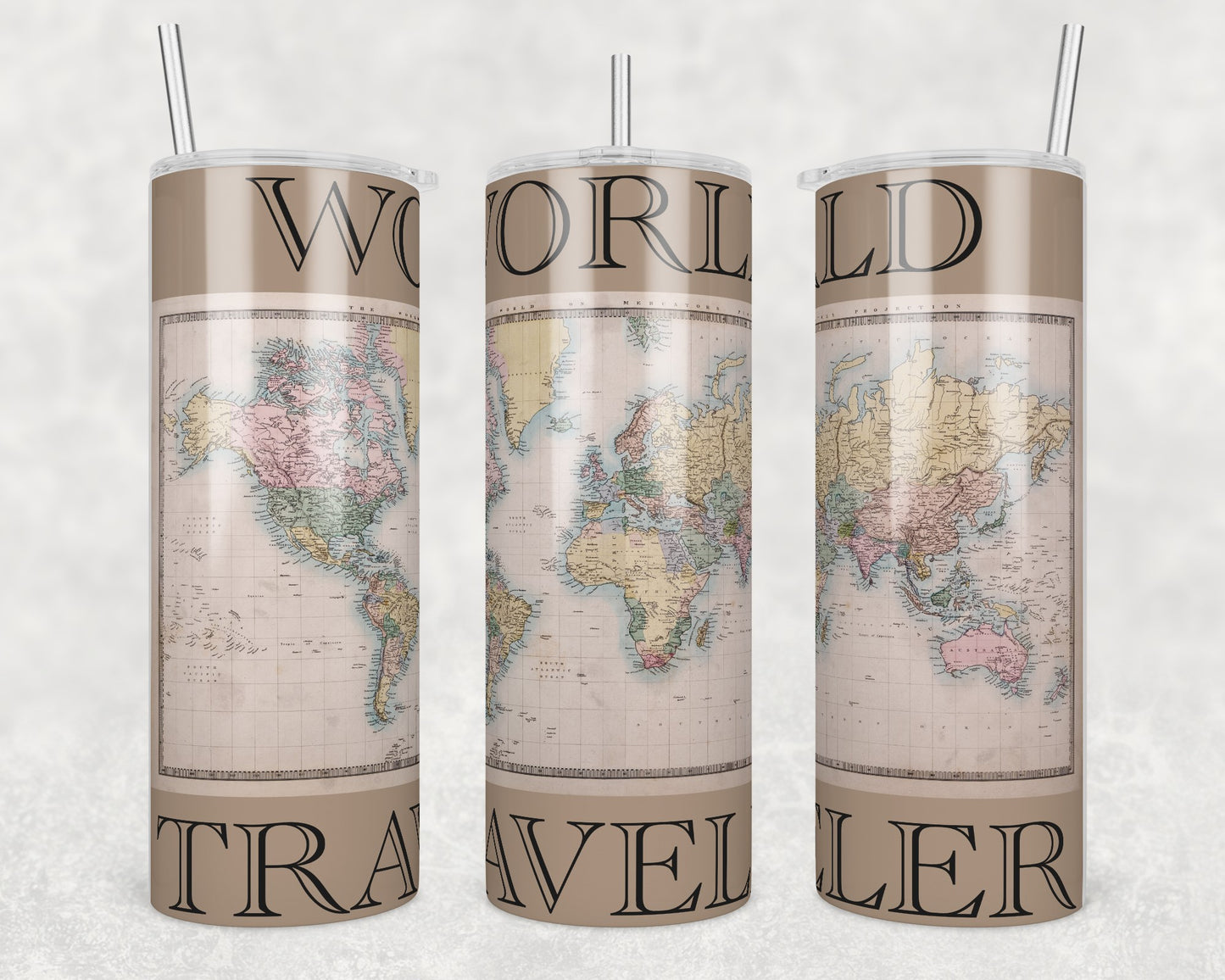 World Traveler Sublimation Transfer Tumbler Wrap 20oz (read description)